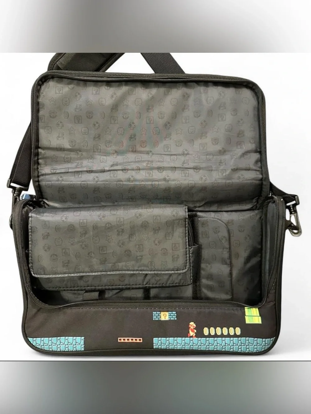 Kids Super Mario Bros. Messenger Bag in Light Blue and Brown